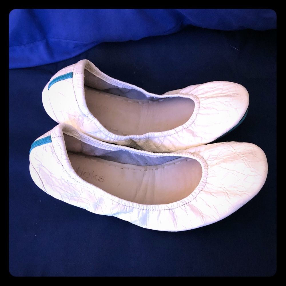 Tieks Diamond White Croc leather flats